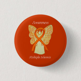 Multiple Sklerose Engel Awareness Ribbon Button