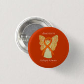 Multiple Sklerose Engel Awareness Ribbon Buttone Button (Vorne & Hinten)