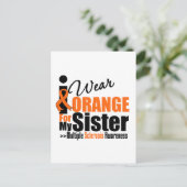 Multiple Sklerose Ich trage Orange für meine Schwe Postkarte (Stehend Vorderseite)