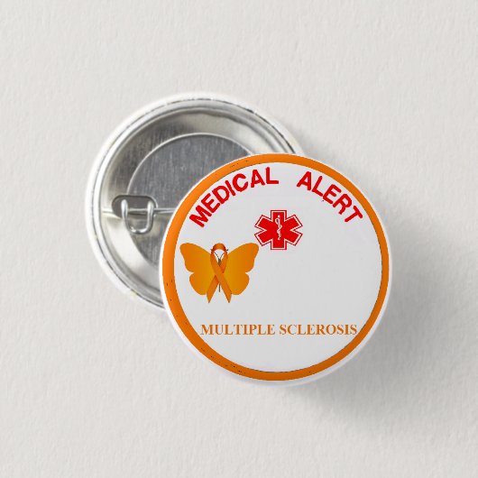 MULTIPLE SKLEROSE medizinischer wachsamer Knopf Button (Vorne & Hinten)
