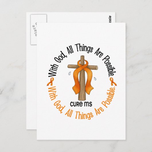 Multiple Sklerose MS MIT GOT CROSS 1 Postkarte (Vorne/Hinten)