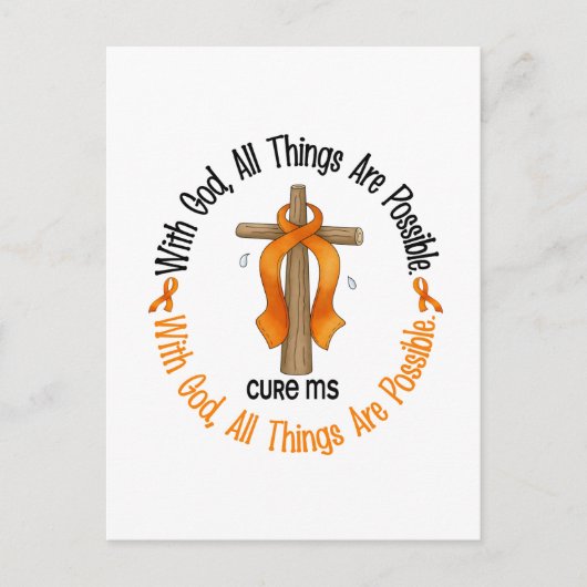 Multiple Sklerose MS MIT GOT CROSS 1 Postkarte (Vorderseite)