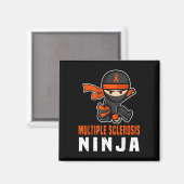 Multiple Sklerose Ninja Awareness Funny Orange Ri Magnet (Vorderseite/Rückseite)