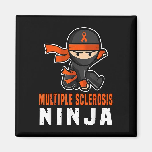 Multiple Sklerose Ninja Awareness Funny Orange Ri Magnet (Vorne)