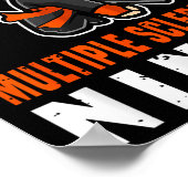 Multiple Sklerose Ninja Awareness Funny Orange Ri Poster (Ecke)