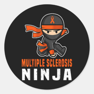Multiple Sklerose Ninja Awareness Funny Orange Ri Runder Aufkleber