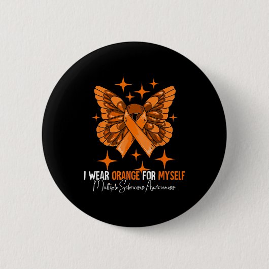Multiple Sklerose Sensibilisierungsmonat Frau Gift Button (Vorderseite)