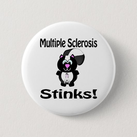 Multiple Sklerose stinkt Skunk Awareness Design Button (Vorderseite)