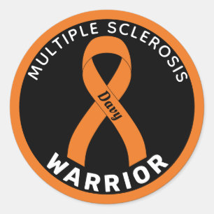 Multiple Sklerose Warrior Ribbon Black Runder Aufkleber