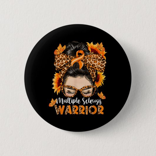 Multiple Sklerosis Warrier Awareness Orange Mes Button (Vorderseite)