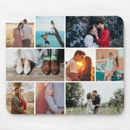 Multiple snapshots engage couple photos collage mousepad (Vorne)