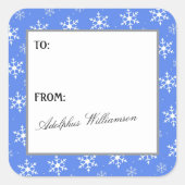 Multiple Snowflakes Christmas Gift Label Quadratischer Aufkleber (Vorderseite)
