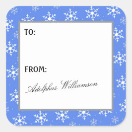 Multiple Snowflakes Christmas Gift Label Quadratischer Aufkleber