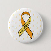 Multipler Sklerose Awareness Orange Ribbon Button (Vorderseite)