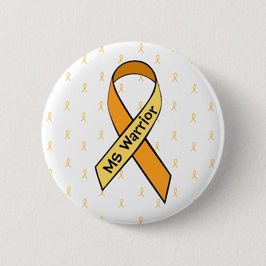Multipler Sklerose Awareness Orange Ribbon Button (Vorderseite)