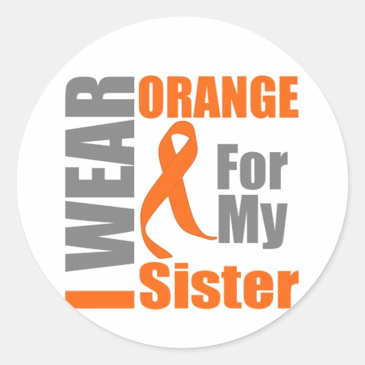 Multipler Sklerose I Trage Orange Ribbon Sister Runder Aufkleber (Vorderseite)