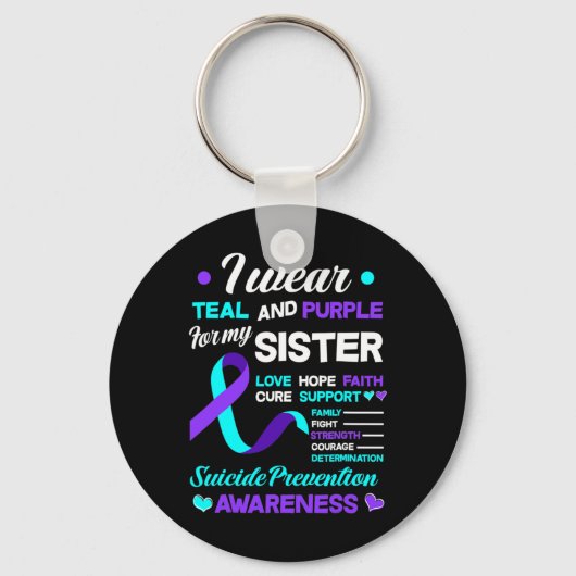 Multipler Sklerose I Tragen Aquamarine und Lila Schlüsselanhänger (Vorderseite)