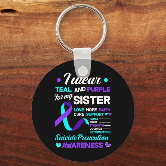 Multipler Sklerose I Tragen Aquamarine und Lila Schlüsselanhänger (Vorderseite)