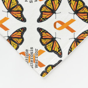 Multipler Sklerose MS Krieger mit Schmetterlingen Fleecedecke