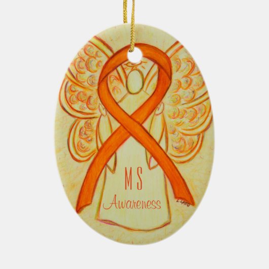 Multipler Sklerose Sensibilisierung Band Engel Orn Keramikornament (Hinten)