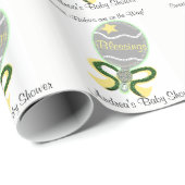 Multiples Baby Dusche Gelb-Grün-Baby-Rattles Geschenkpapier (Rolleneckpunkt)