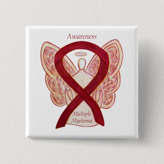 Multiples Myelom Angel Awareness Ribbon Buttone Button (Vorderseite)