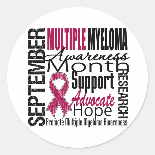 Multiples Myelom AWARENESS Monat TRIBUT Runder Aufkleber (Vorderseite)
