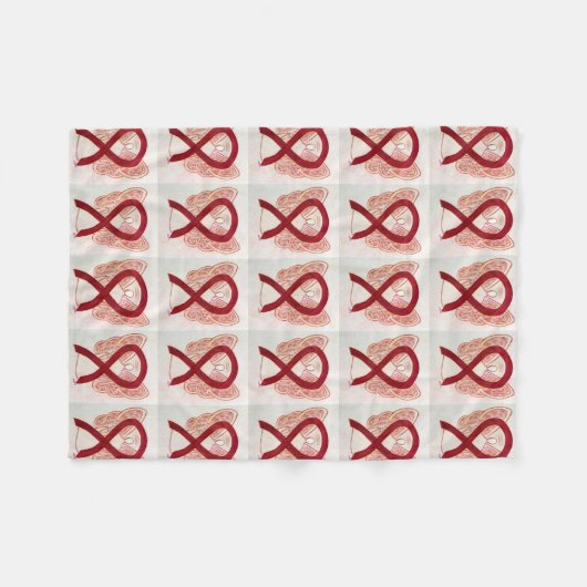 Multiples Myelom Awareness Ribbon Fleece Blankon (Vorderseite (Horizontal))