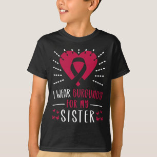 Multiples Myelom Bewusstsein Ich Trage Burgunderro T-Shirt