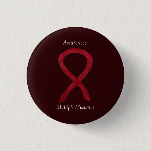 Multiples Myelom/Krebs-Bewusstsein Ribbon-Button Button (Vorderseite)
