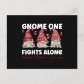 Multiples Myelom/Krebs Burgundy Ribbon Gnome Postkarte (Vorderseite)