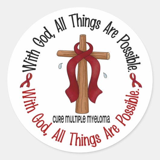 Multiples Myelom mit GOT CROSS 1 Runder Aufkleber (Vorderseite)