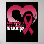 Multiples Myelom Warrior Bewusstsein Herz Poster (Vorne)