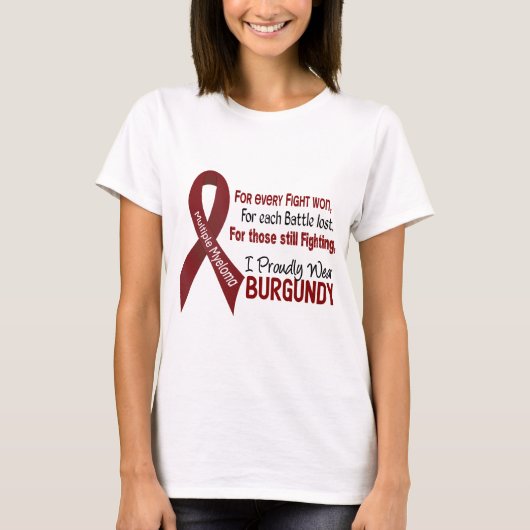 Multiples Myeloma I tragen stolz Burgunder 1 T-Shirt (Vorderseite)