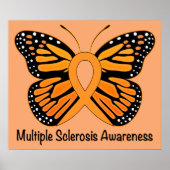 Multiples Sklerose-Bewusstsein Band mit Schmetterl Poster (Vorne)