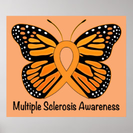 Multiples Sklerose-Bewusstsein Band mit Schmetterl Poster