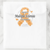 Multiples Sklerose-Ribbon aus Schmetterlingen Runder Aufkleber (Tasche)