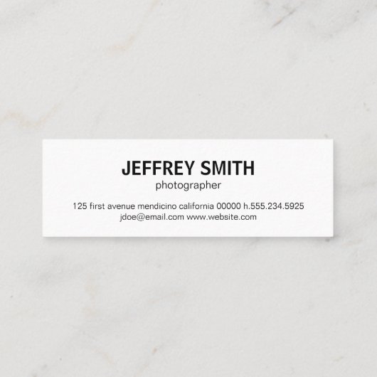 Multiples / weiße Textur Mini Visitenkarte (Rückseite)