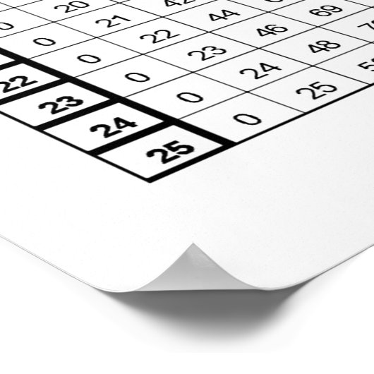 Multiplikationstabelle 30 mit 20 Zoll Poster (Ecke)