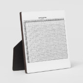 Multiplikationstabelle Fotoplatte (Vorderseite)