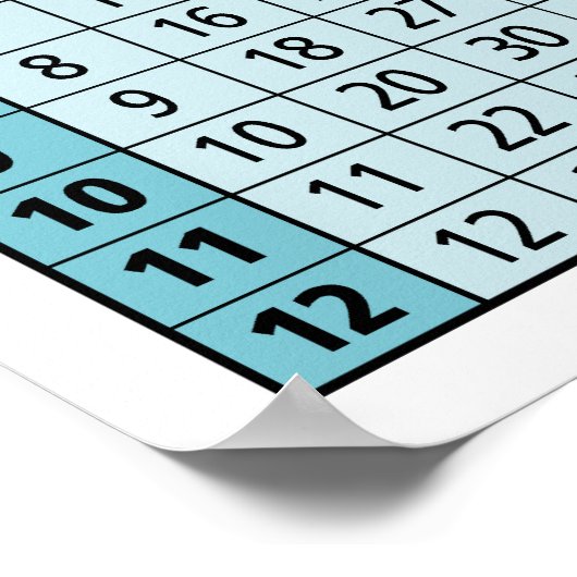 Multiplikationstabelle.. Instant-Rechner! Poster (Ecke)