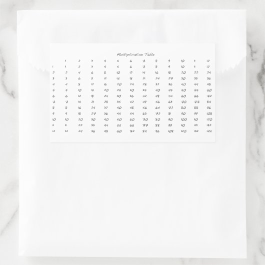 Multiplikationstabelle Rechteckiger Aufkleber (Tasche)