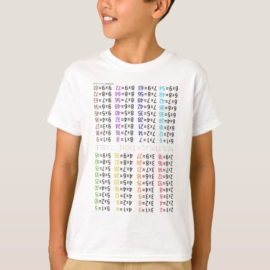 Multiplikationstabelle T - Shirt (Vorderseite)