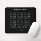 Multiplikationstabelle Weißer Text auf dunkel Mousepad (Mit Mouse)