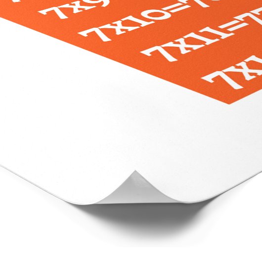 Multiplikationstabellen Lernplakat Poster (Ecke)