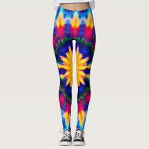 Multiprint-Leggings in Retro-Krawatte