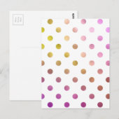 Multirosa Polka Punkt, trendy, mädchenhaft, Muster Postkarte (Vorne/Hinten)