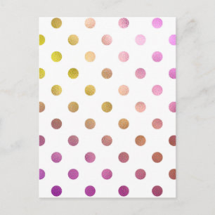 Multirosa Polka Punkt, trendy, mädchenhaft, Muster Postkarte