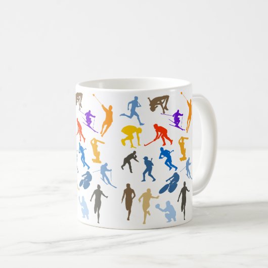 Multisport-Themendesign für die Silhouette Kaffeetasse (VorderseiteRechts)
