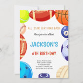 Multistar Multi-Sport-Party zum Editieren Einladung (Vorderseite)